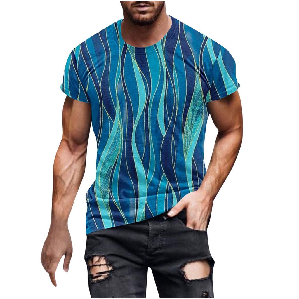 T-shirt z cyfrowym drukiem 3D dla nastolatków i mężczyzn, z krótkim rękawem, wszechstronny, oddychający