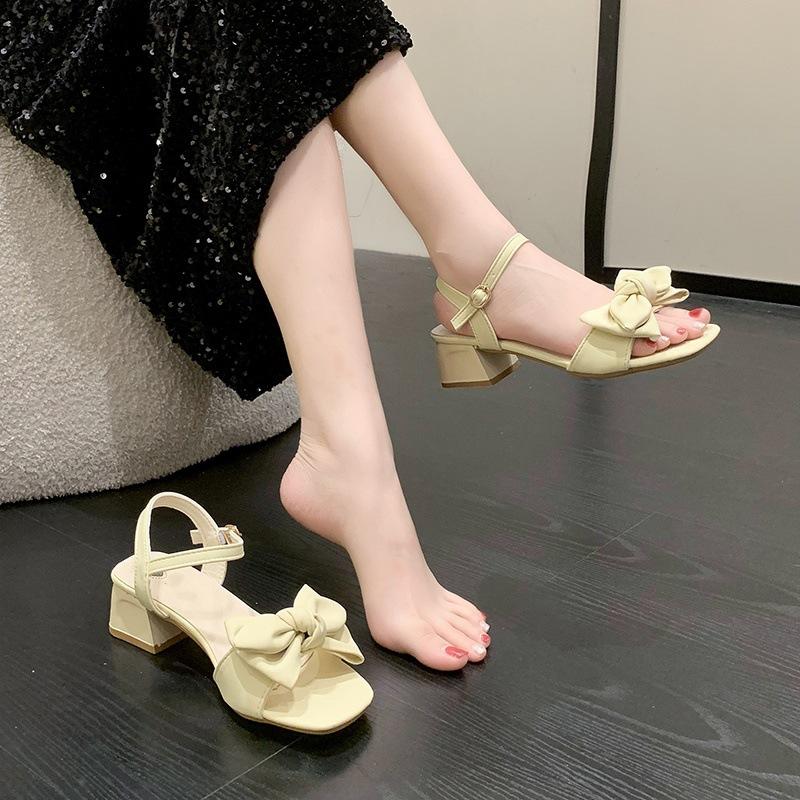 Summer Shoes Open Toe Sandals for Women's Sandals Single Shoes Women Shoes Elegant Sandals Sweet Shoes Bowknot