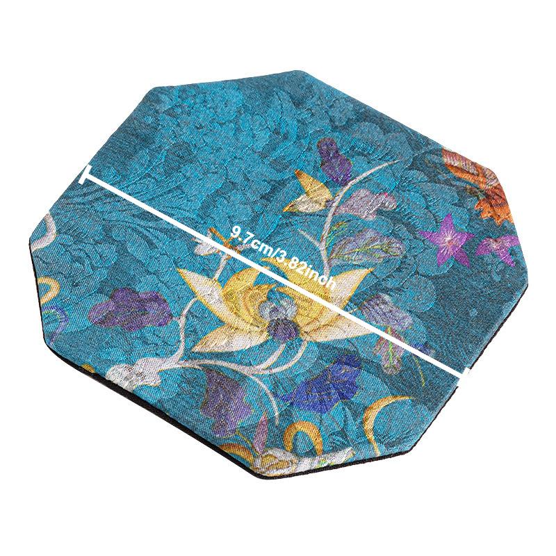 Chinese Brocade Teacup Holder Coaster Cloth Cotton Linen Pot Tea Mat Table Insulation Kung Fu Tea Ceremony Teaware Accessories