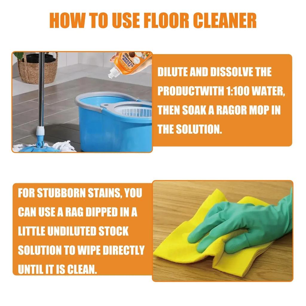 500ML Floor Cleaner for Wood Floor & Tile – Strong Stain Remover, Anti-Yellowing, Polishing & Degreasing, Multi-Surface Cleaning Solution for Home Use