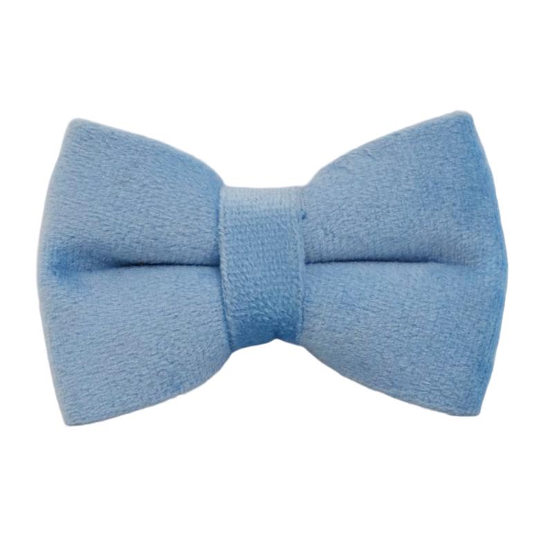 Sky Blue Velvet Cat Collar with Bell and Scarf Small