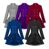 Women Double Breasted Victorian Steampunk Blazer Coat Gothic Tuxedo Tailcoat Jacket with Lace Hem Halloween Wedding Uniform Costume