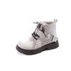 Spring Autumn Girl's Ankle Boot New Versatile Kids Causal Boots Black Beige Versatile Children Leather Boots Round-toe Non-slip