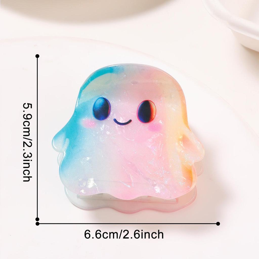 Dreamy Gradient Halloween Ghost Pumpkin Hair Clip - Cute & Soft Women's Claw Accessory