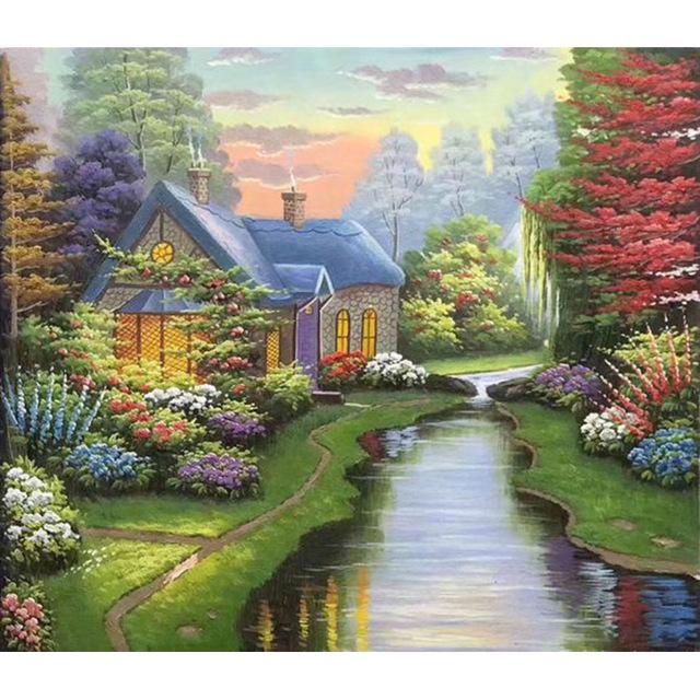 DIY 5D Diamond Painting Waterfall Landscape Full Round Rhinestone Diamond Embroidery Cross Stitch
