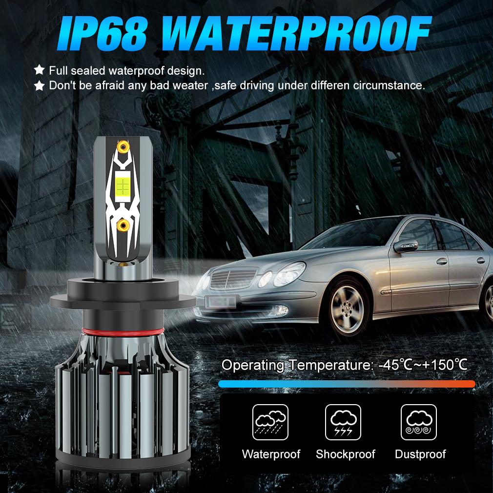 2Pcs 30000LM H7 LED Headlight H1 H4 Led Canbus H8 H11 9005 HB3 9006 HB4 9004 9007 H13 Led Bulbs Hi/Lo Beam 3570 CSP Automobile Kit Turbo Fog Lamp 12V