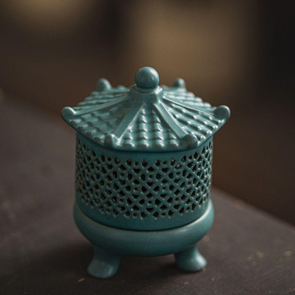 With Lid Sandalwood Agarwood Stove Retro Aromatherapy Holder Incense Burner  Yoga Studio