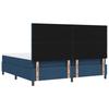 Box Spring Bed with Mattress and Headboard Blue 200 x 200 cm Fabric