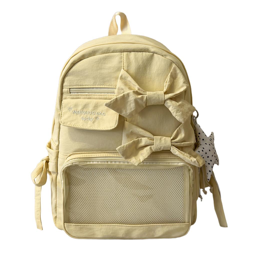 Zaino Zaino Scolastico da Donna 1011 Nuovo Grande Capacità Zaino da Pendolare Borsa Dolore Stile Fiocco Balletto Zaino Scolastico per Studente di Scuola Media