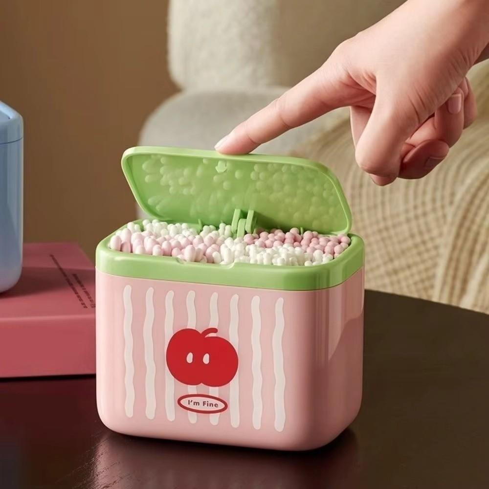 Automatic-Lift Swab Storage Box Dustproof Sealed Makeup Pad Organizer No-Drilling Multi-function Desktop Container For Bathroom