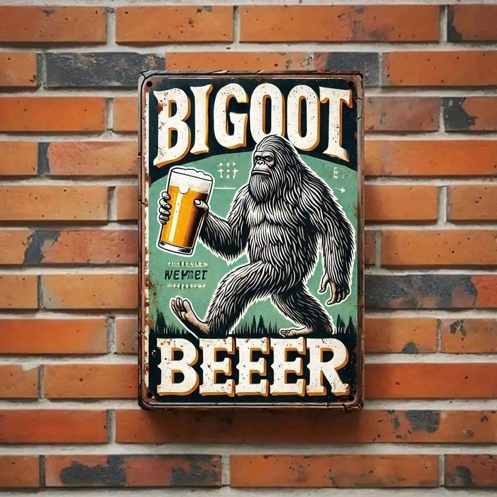 Retro Bigfoot Beer Vintage Metal Sign Bar Pub Wall Decor Man Cave Tin Art 8x12 Inch