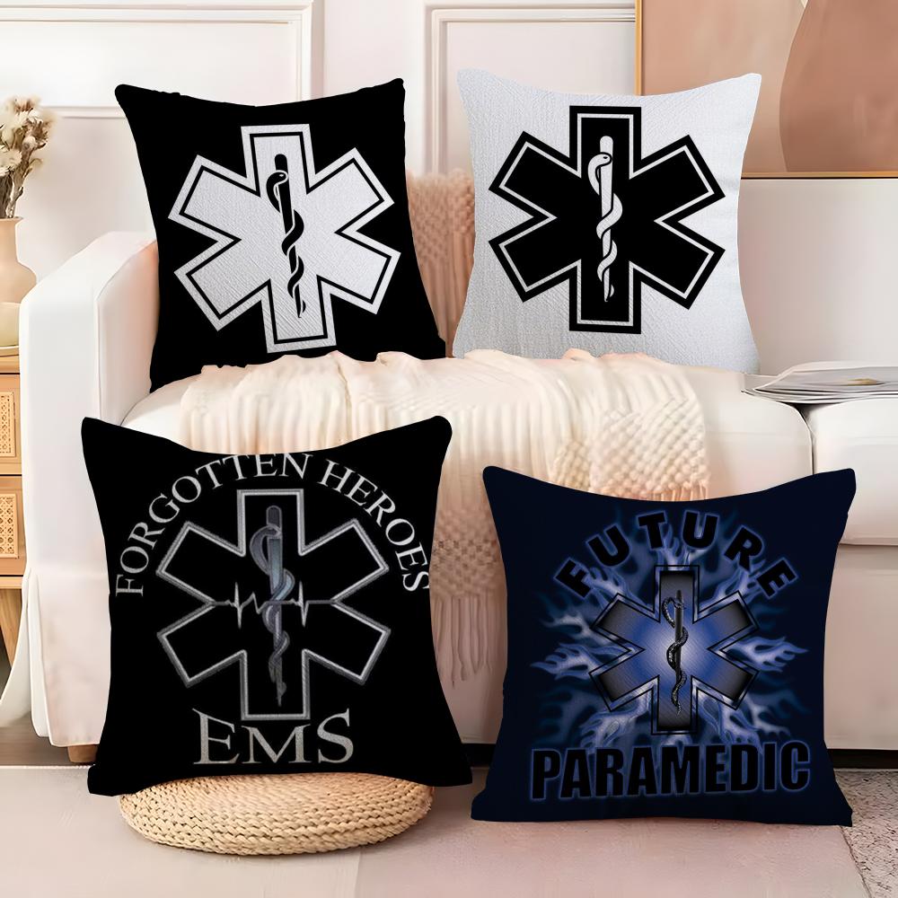 EEMT EMS Ambulance Cushion Cover Soft Plush Fabric DoubleSided Printed Sofa Cushion Cover for All Seasons Home Decor Gift