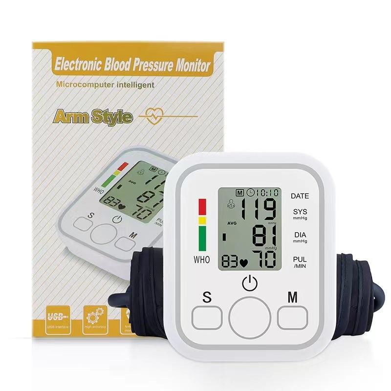 Upper Arm Electronic Blood Pressure Monitor Language Broadcast Automatic Blood Pressure Pulse Heart Rate Measuring Device