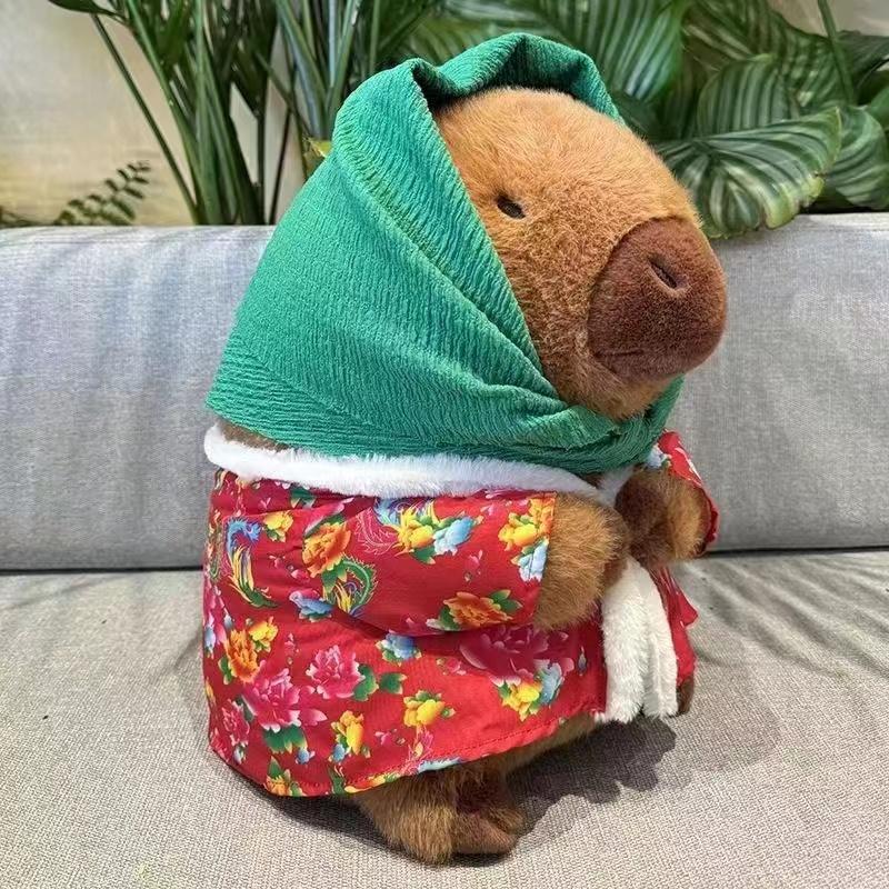 25cm Zittende Bruine Capybara Pop Pluche Speelgoed Gevuld Gesloten Ogen Kawaii Dier Pluche Knuffel Verjaardagscadeau 45cm
