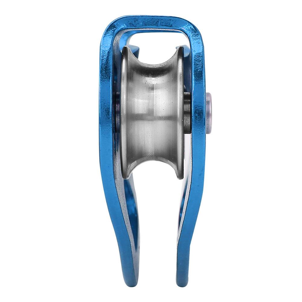 25KN Aluminium Alloy Heavy Duty Single Swivel Rope Pulley Block Climbing (blue)