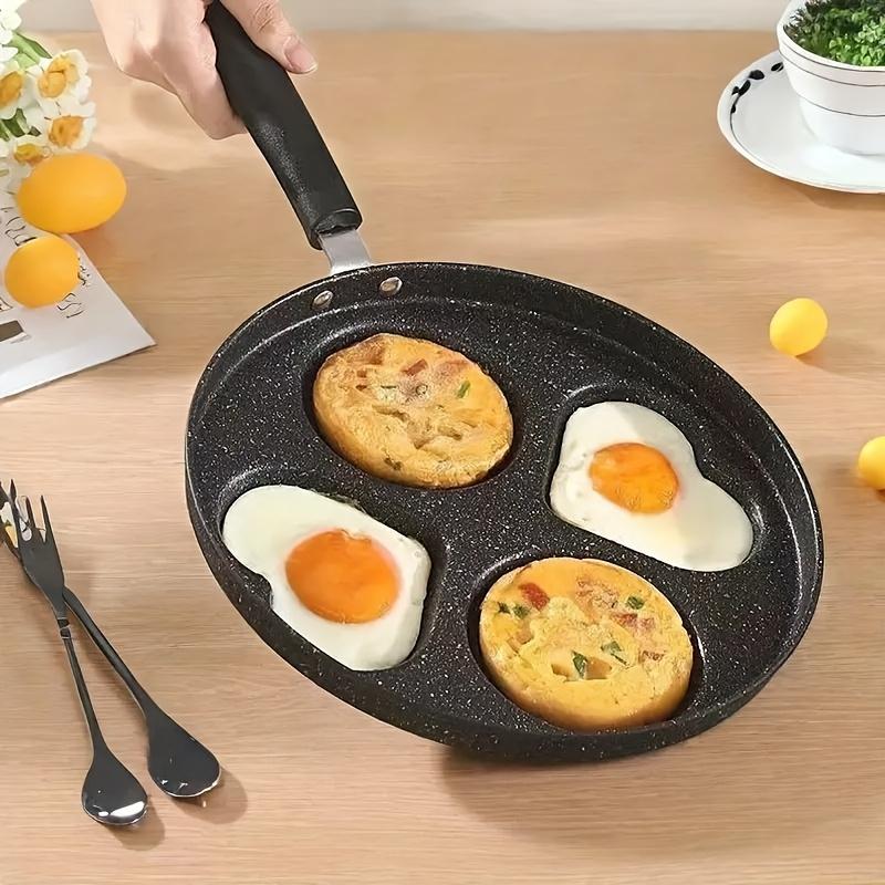 1pc Stainless Steel Non-Stick Skillet, Multi-Section Breakfast Pan with Burger & Egg Mold, Handle, Compatible with Gas Stove