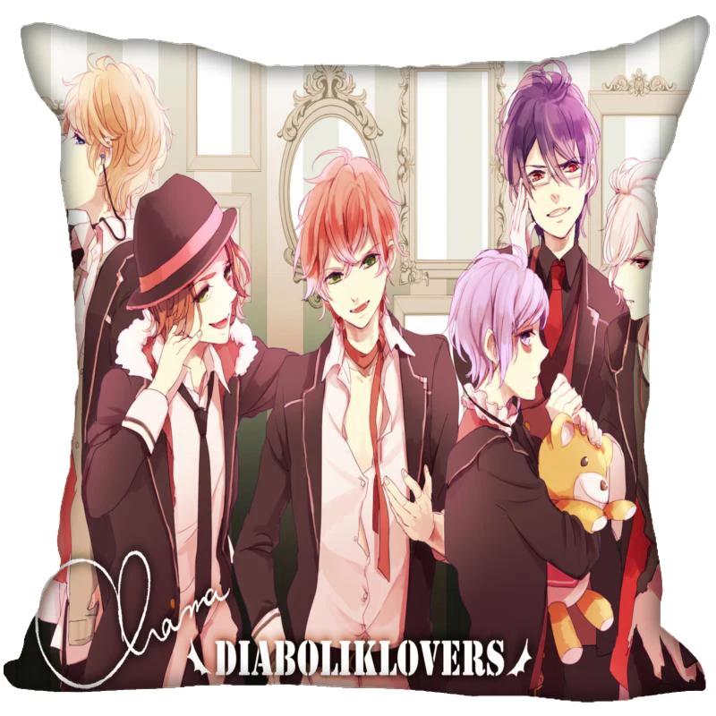 HEARMNY Anime DIABOLIK LOVERS Pillowcase Bedroom Home Decorative Gift Pillow Cover Square Zipper Pillow Cases Satin Soft Fabric