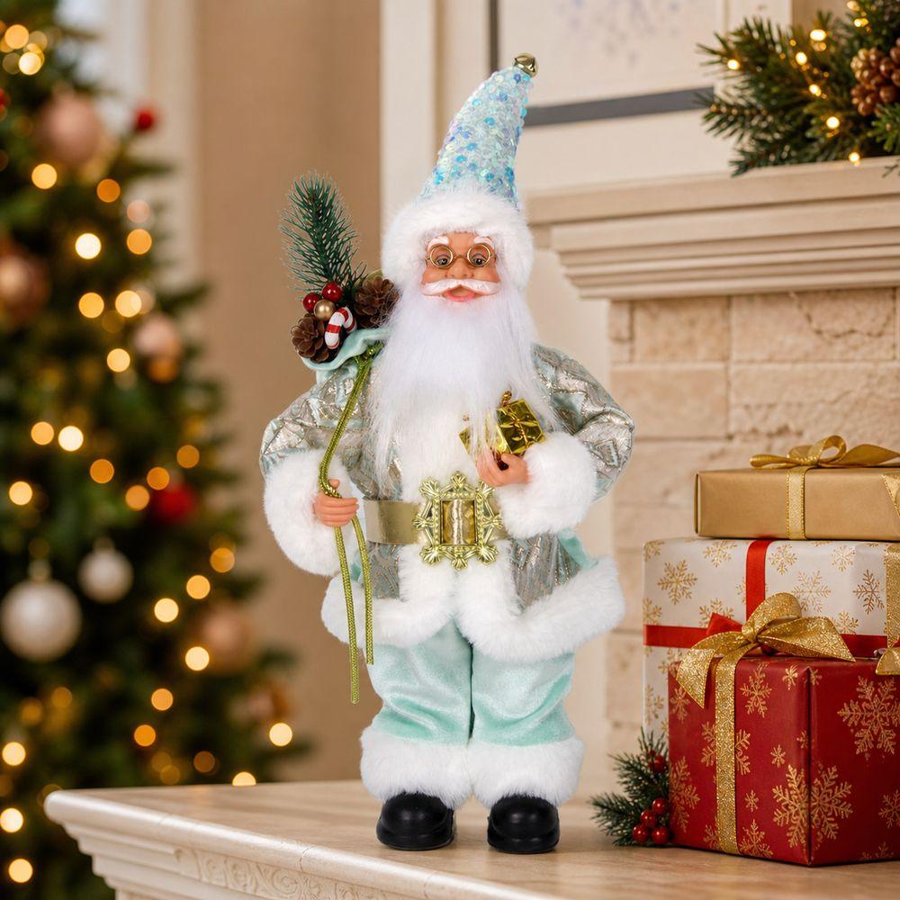 60cm Christmas Santa Doll Sequins Santa Claus Ornament New Mantel Shelf Decor Tabletop Decoration