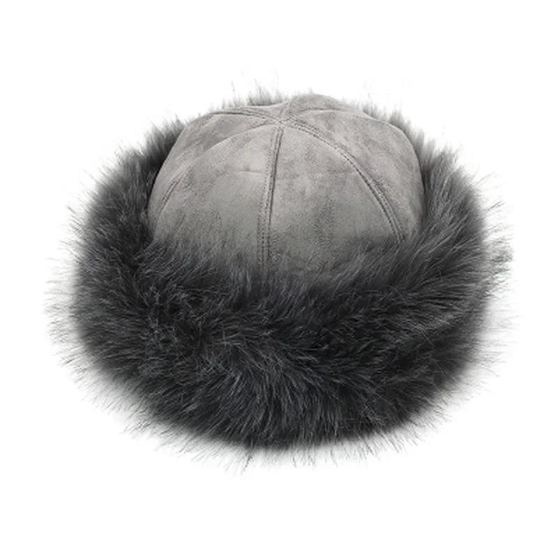 Women Fluffy Faux Fur Hats Winter Thick Warm Ears Snow Cap Windproof Hat Winter Women Hat