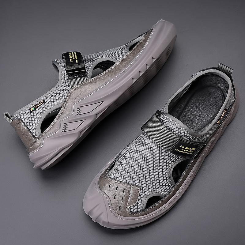 Letní pánské sandály pravá kůže pánská obuv pro volný čas Outdoor muži kožené sandály pro muže plážová obuv pánská římská obuv