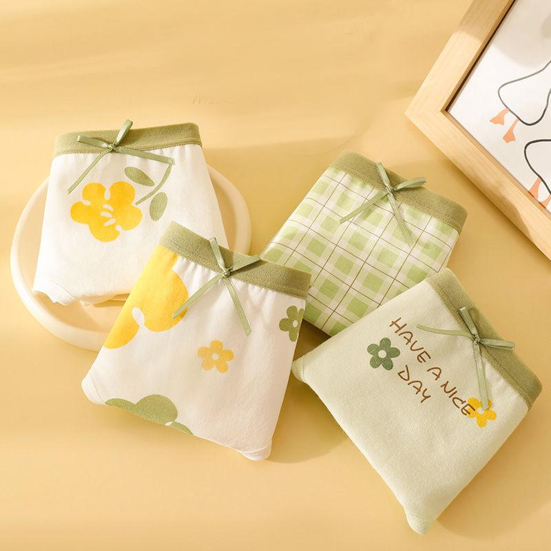5Pcs/Set Low Waistline Girls Briefs Cute Print Ladies Underwear Breathable Cotton Women's Panties