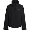 Solid Color Back Three Stripes Printed Zip-Up Hoodie Women Jacket Black HG6021