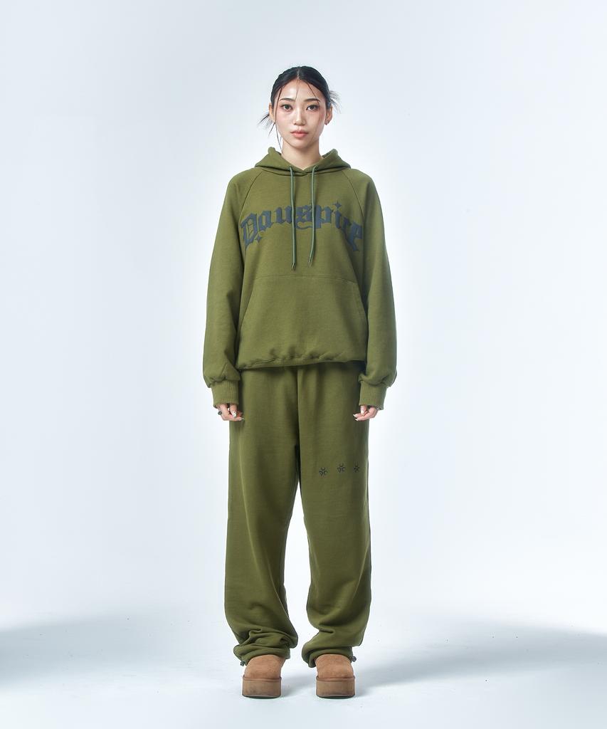 DAUSPICE Logo Sweat Pants Khaki