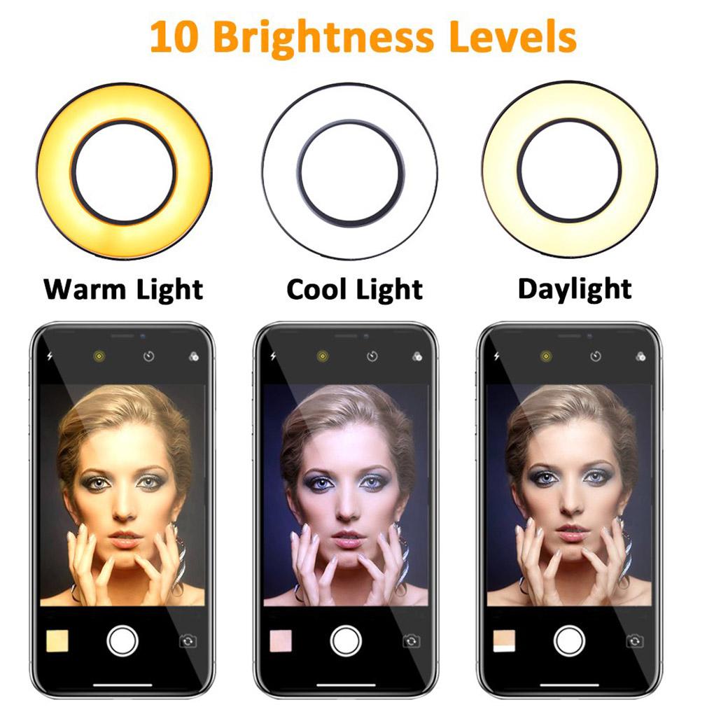 Selfie Flash Ring Light & Mobile Phone Holder Camera Long Arm USB Clip On