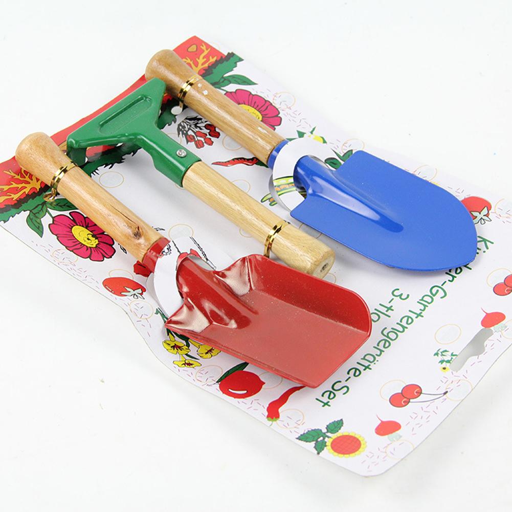 3PCS Colourful Gardening Tool Set Paint Spraying Spade Shovel Rake for Home Gardening Kids Toy