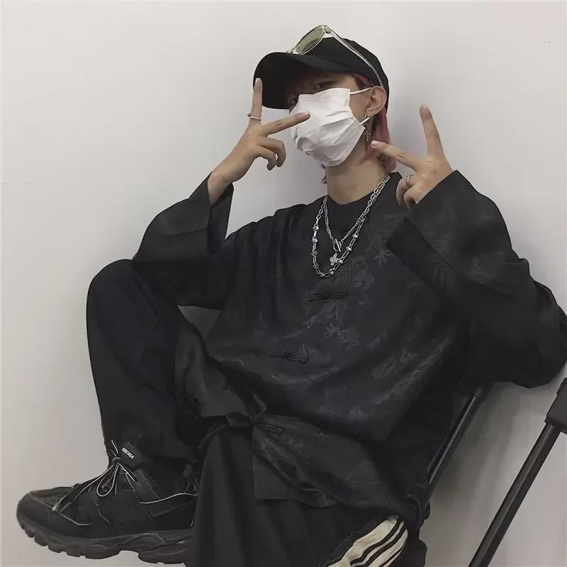 Men's Summer Dragon Robe: Chinese Zhongshan Style, Ice Silk, Sun Protection Tang Suit Jacket