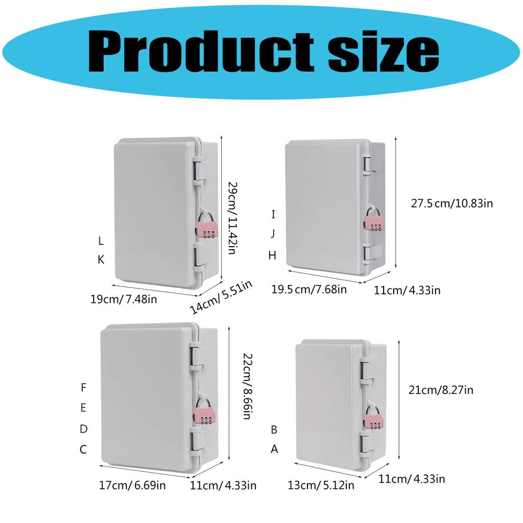 High Strength Plastic Outdoor Electrical Enclosures Weather Resistant Locking Cover For Garden Camping Installations