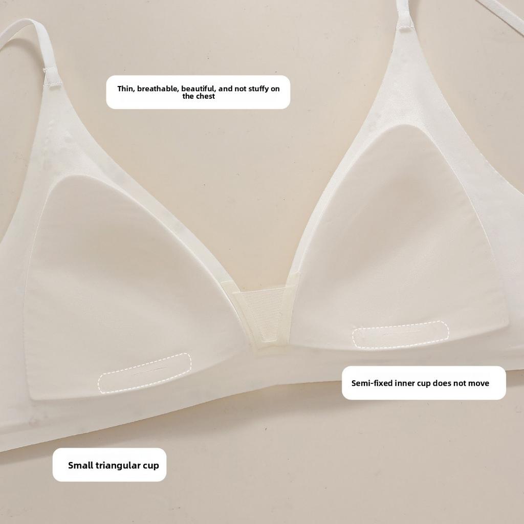 Intimo Estivo Sottile Sexy con Spalline Sottili Comodo Triangolo Traspirante Senza Cuciture per Ragazze