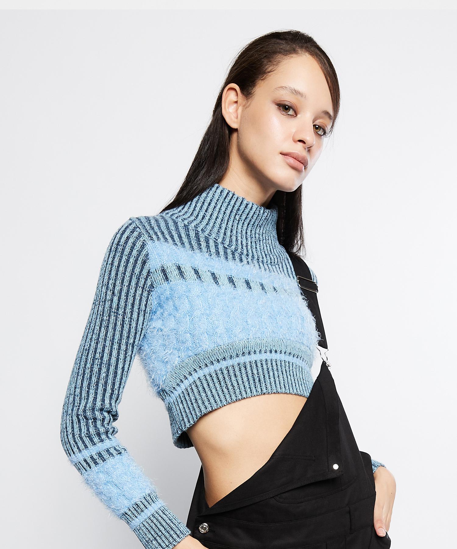 Latizen L7 Colorblock Knit Bolero(Navy) Navy/Free