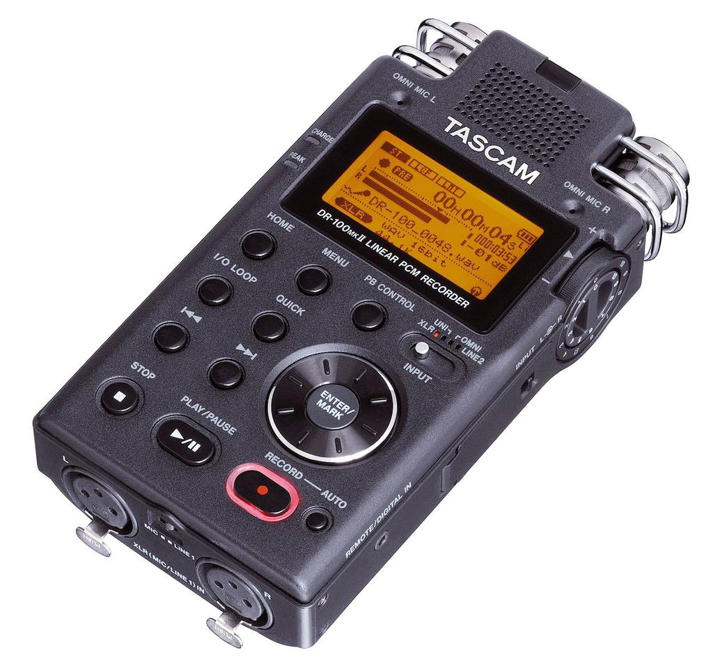 TASCAM Linear PCM DR-100MKII Recorder, 24-bit/96kHz