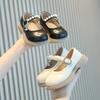 Girls' Pearl Casual Shoes Soft-Sole Princess Style Footwear for Toddlers,Sparkly Mary Janes Performance Flats for Girls Wedding Shoes