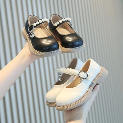 Girls' Pearl Casual Shoes Soft-Sole Princess Style Footwear for Toddlers,Sparkly Mary Janes Performance Flats for Girls Wedding Shoes