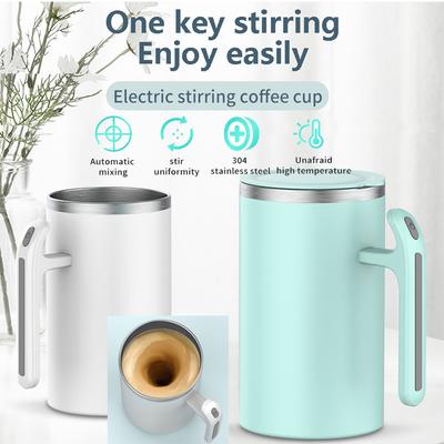 380ml Paslanmaz Çelik Elektrikli Karıştırma Kupası Kahve Karıştırma Kupası Otomatik Kendiliğinden Karıştırma Protein Shaker Taşınabilir Blender Kupaları.