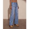 Dżinsy damskie z wysokim stanem, dżinsowe, vintage, z szerokimi nogawkami, proste spodnie, damskie, codzienne, z kieszeniami, spodnie, pantalones de mujer