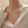 316l Stainless Steel Fashion Simple Snake Chain Collarbone Necklace Women's Retro Silver Colour Chain Short Necklace Fashion Jew