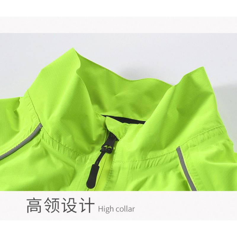 Mens Cycling Jacket Windproof Rain Resistant UV Protection Warm Outdoor Sport Coat Solid Color Reflective Trim