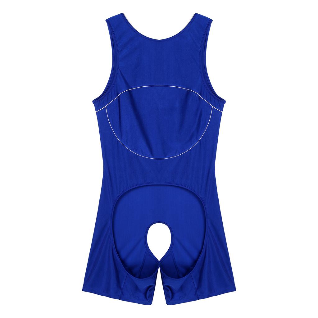 Sexy Mens Lingerie Open Crotchless Bodycon Bodysuit Male Body Shaper One-piece Open Butt Jumpsuit Wrestling Singlet Nightwear