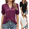 Women's Casual Fashion V-Neck Color Loose Short-Sleeved T-Shirt Top