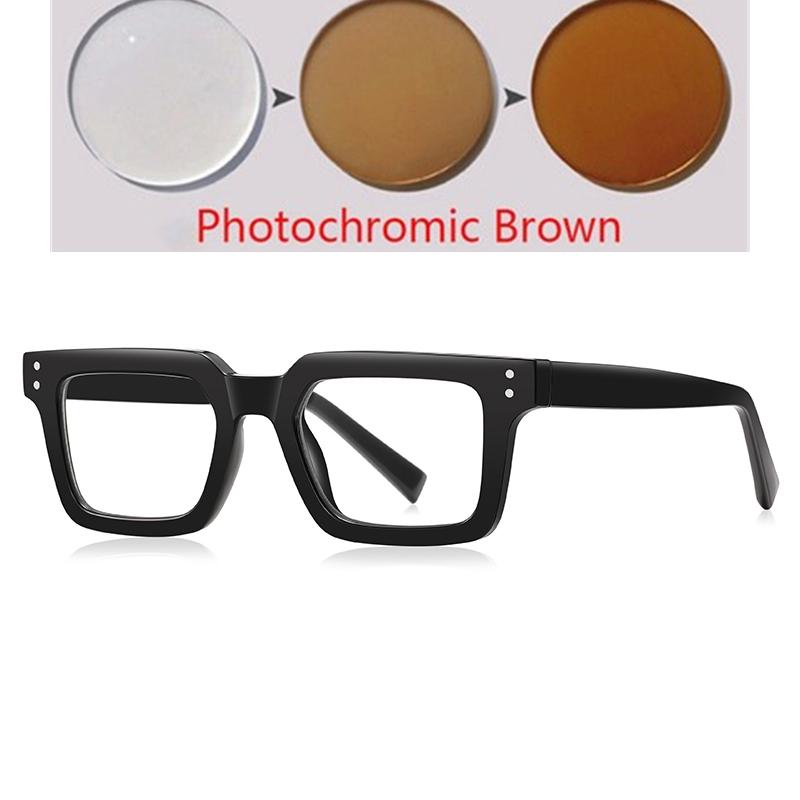 Blue Frame Light Blocker PC Shortsighted Prescription Eyeglasses for Women TR90 Material Myopic Photochromic Eyeglasses -0.5 -0.75 To -6.0