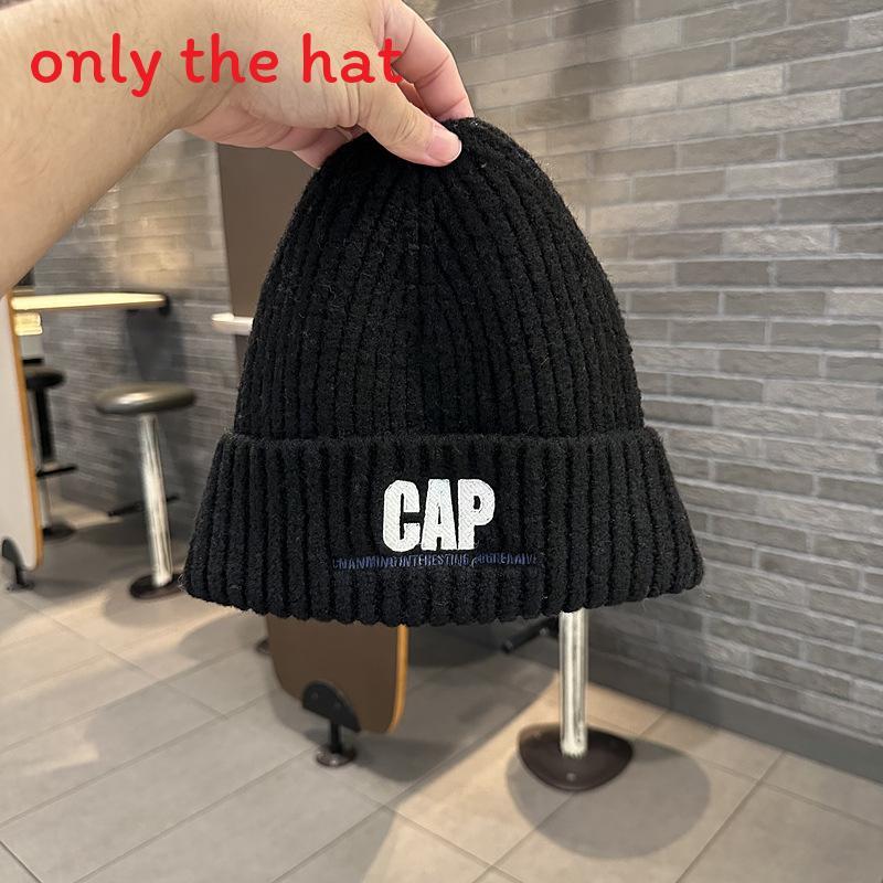Knitted Hat For Men Women Winter Warmth With Embroidered Letters College Style