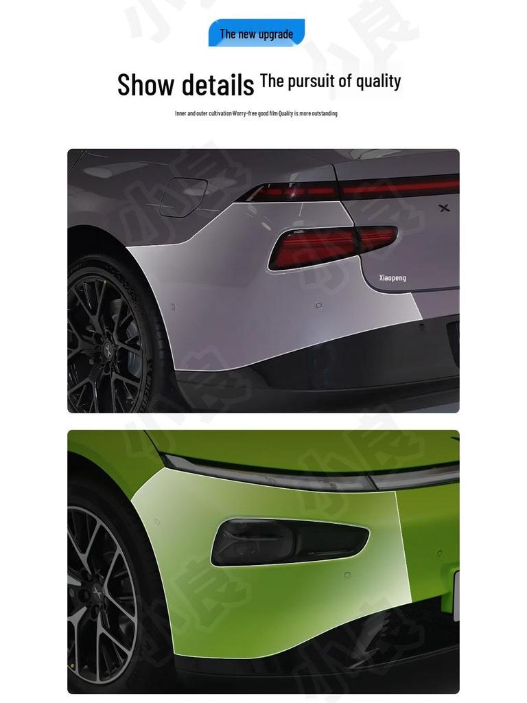 XPeng P7 TPU Vorgeschnittene Transparente Schutzfolie für vordere und hintere Stoßstange
