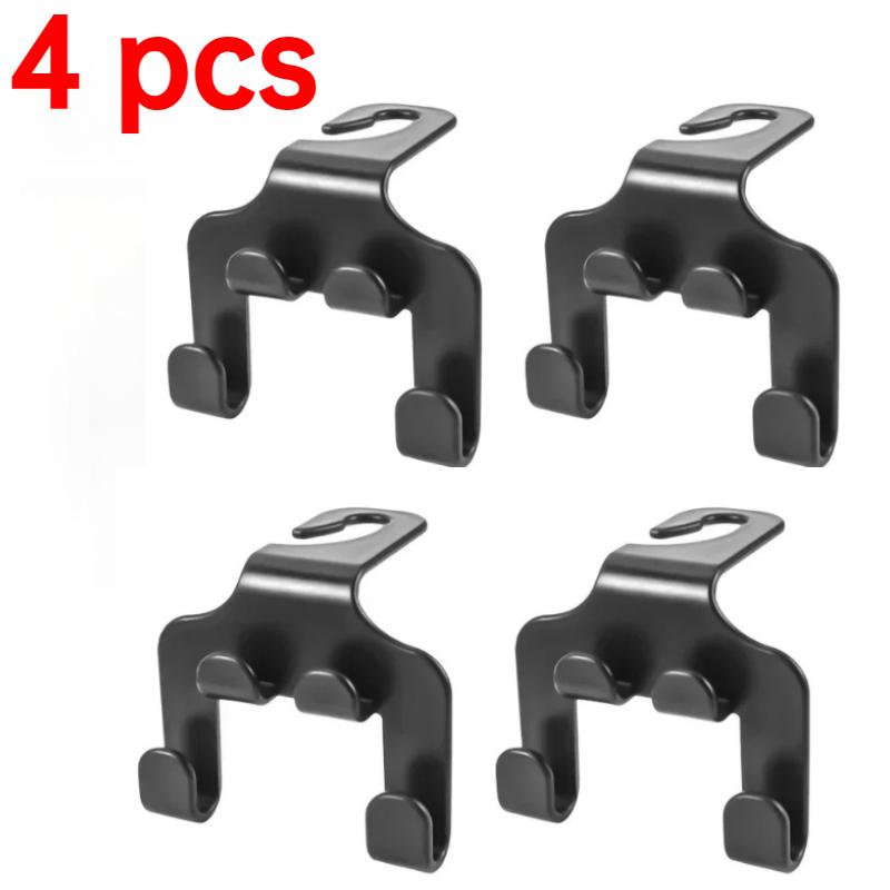 Multifunctional 4 In 1Car Seat Back Hook Double Head Phone Hanger Headrest Hanging Bag Storage Hanger Car Interior Accessories