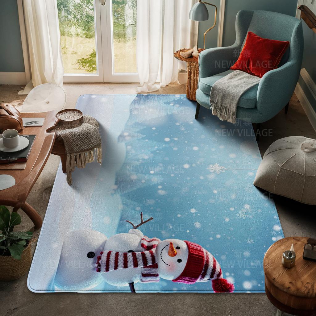 House Entrance Carpet Home Door Mat Living Room Bath Foot Bathroom Non-slip Water Absorption Rugs Bath Merry Christmas Winter