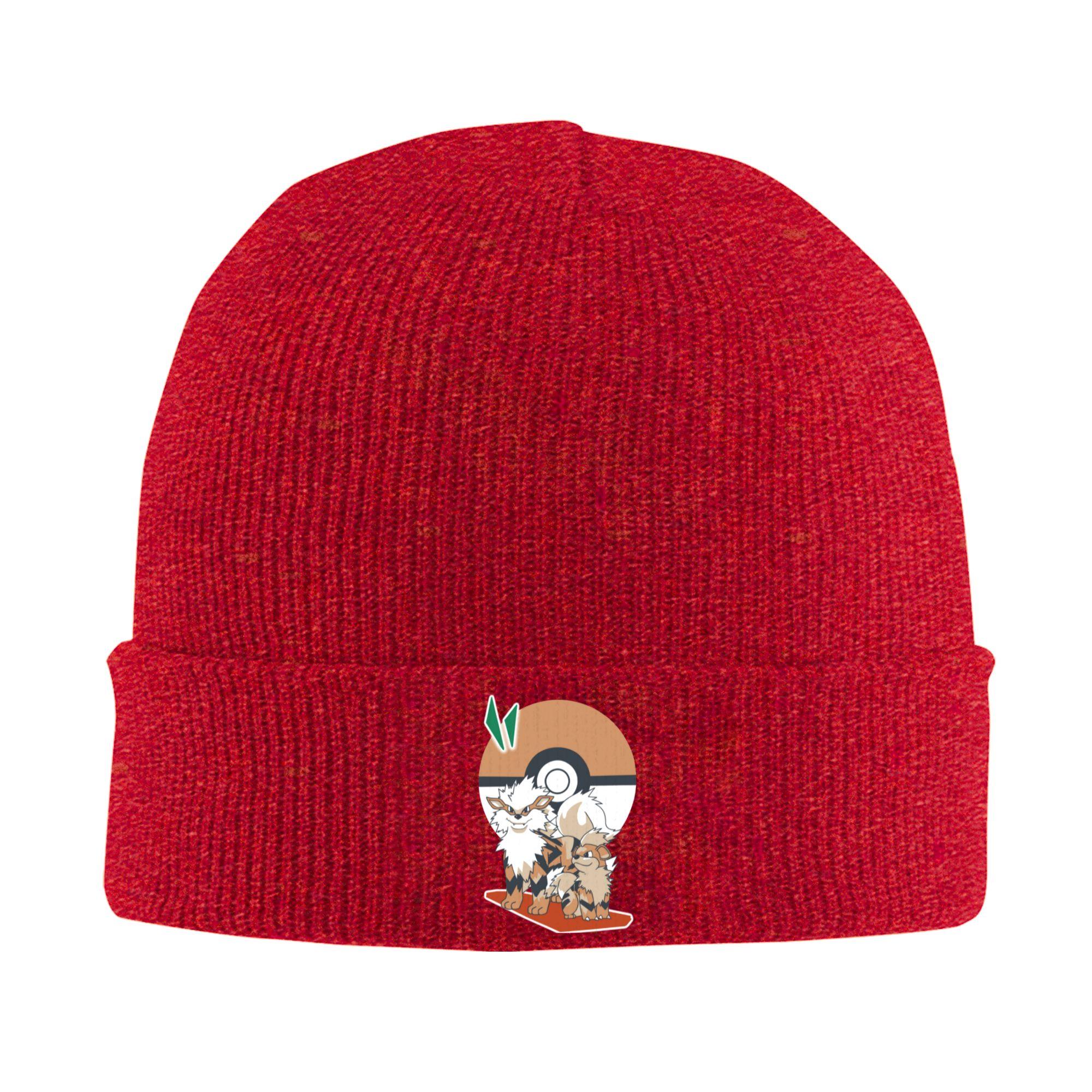 Pokemon Growlithe Arcanine Knitted Hat Beanie Autumn Winter Hats Warm Acrylic Casual Cap Unisex Women Gifts One Size