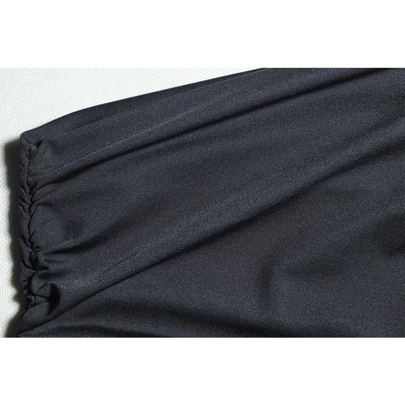 Damen Sexy Diagonaler Halsausschnitt Kleid Spleißen Kurzarm Plissee Kleid Kopf Mittelteil Taille Unregelmäßiges Kleid