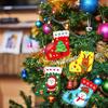 Christmas Bag Craft Kit 4 Kits Christmas Sock Shape Bag Craft Kits Kids Sewing Kit DIY Candy Gift
